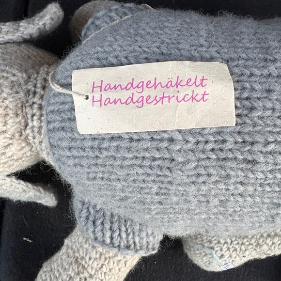 NWT Vintage Handmade Gray Elephant 100% Wool Plush Toy - Picture 3 of 5